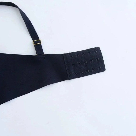 Knix Contour Black T-Shirt  Bra Spaghetti Straps 72% Nylon Size 7 - Picture 2 of 10